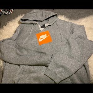 Nike Grey Pullover Hoodie w/ orange logo, XXL